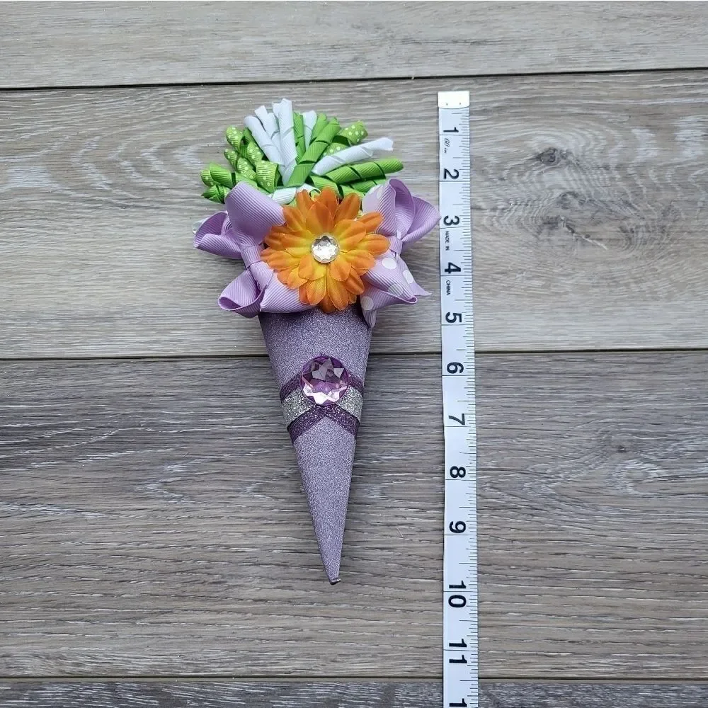 Gift: Small purple hair clip bouquet korker clip bows